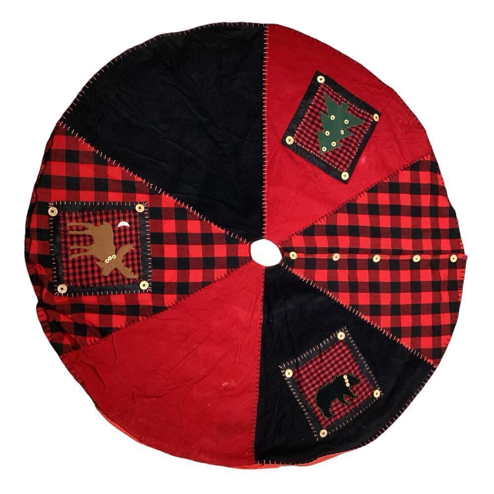 Vintage‎ round christmas skirt 40% wool, 40% velvet 20% felt